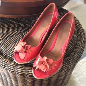 GEOX Patent Red Orange Comfortable Heels, 9